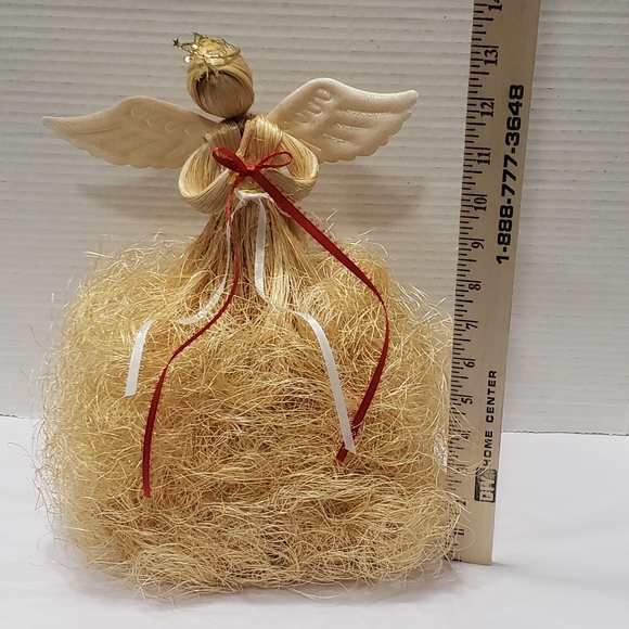 Vintage Corn Husk Angel Christmas Tree Topper - Picture 8 of 10